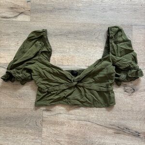 Olive Green Women's Crop Top